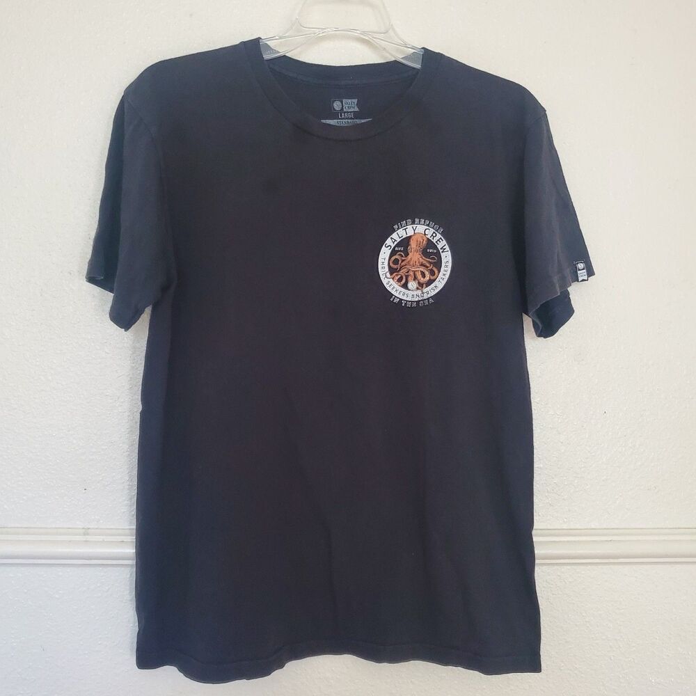 Salty Crew Shirt Size Large Find Refuge In The Sea Octopus Graphic Print T-Shirt